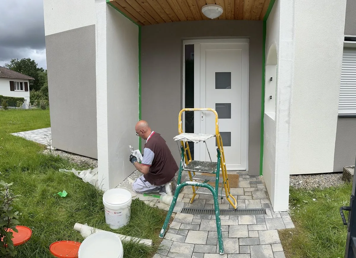Didier sur chantier façade